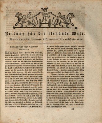 Zeitung für die elegante Welt Samstag 31. Oktober 1812