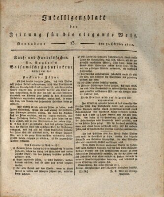 Zeitung für die elegante Welt Samstag 31. Oktober 1812