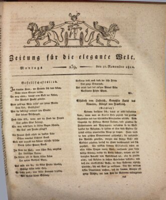 Zeitung für die elegante Welt Montag 30. November 1812