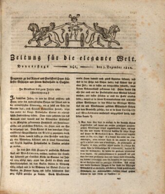 Zeitung für die elegante Welt Donnerstag 3. Dezember 1812