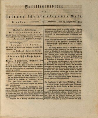 Zeitung für die elegante Welt Donnerstag 17. Dezember 1812