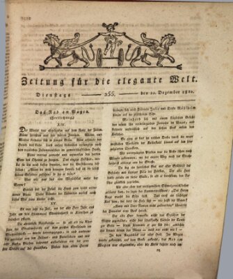 Zeitung für die elegante Welt Dienstag 22. Dezember 1812