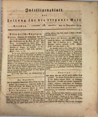 Zeitung für die elegante Welt Dienstag 22. Dezember 1812