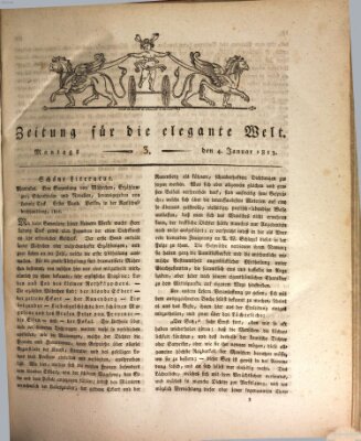 Zeitung für die elegante Welt Montag 4. Januar 1813