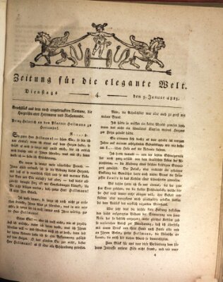 Zeitung für die elegante Welt Dienstag 5. Januar 1813