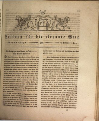 Zeitung für die elegante Welt Donnerstag 25. Februar 1813