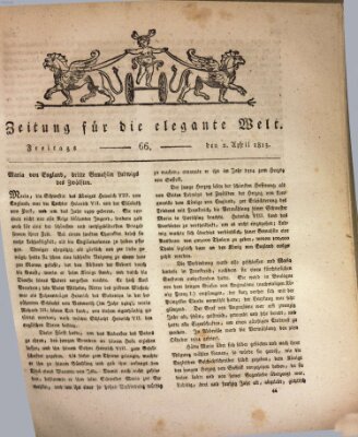 Zeitung für die elegante Welt Freitag 2. April 1813