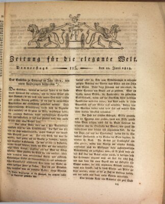 Zeitung für die elegante Welt Donnerstag 10. Juni 1813