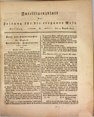 Zeitung für die elegante Welt Dienstag 3. August 1813