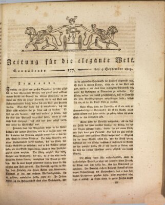 Zeitung für die elegante Welt Samstag 4. September 1813