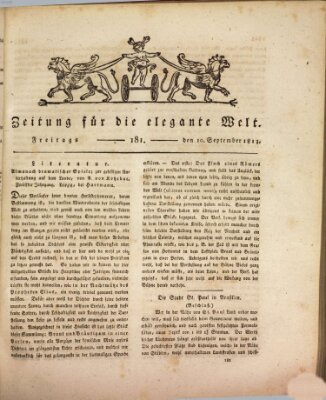 Zeitung für die elegante Welt Freitag 10. September 1813