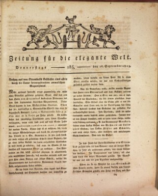 Zeitung für die elegante Welt Donnerstag 16. September 1813