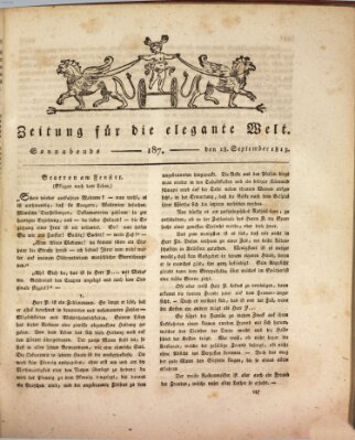 Zeitung für die elegante Welt Samstag 18. September 1813