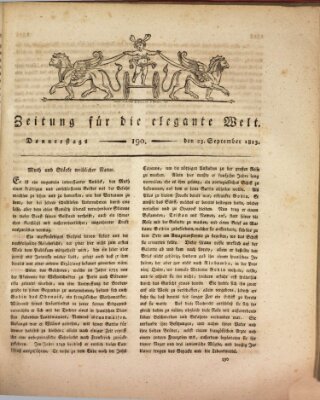 Zeitung für die elegante Welt Donnerstag 23. September 1813