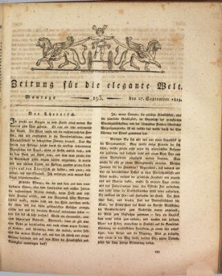 Zeitung für die elegante Welt Montag 27. September 1813