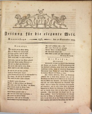 Zeitung für die elegante Welt Donnerstag 30. September 1813