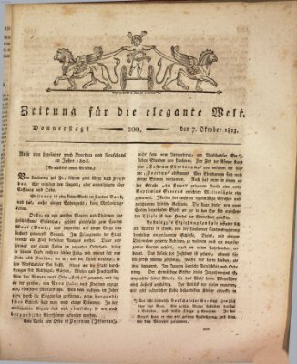 Zeitung für die elegante Welt Donnerstag 7. Oktober 1813