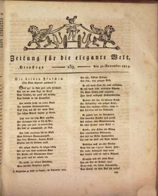 Zeitung für die elegante Welt Dienstag 30. November 1813