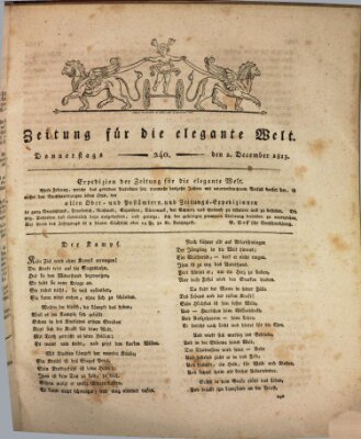 Zeitung für die elegante Welt Donnerstag 2. Dezember 1813