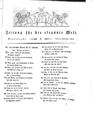 Zeitung für die elegante Welt Samstag 8. Januar 1814