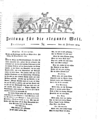 Zeitung für die elegante Welt Freitag 18. Februar 1814