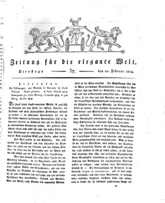 Zeitung für die elegante Welt Dienstag 22. Februar 1814