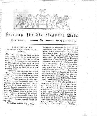 Zeitung für die elegante Welt Freitag 25. Februar 1814