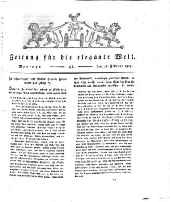 Zeitung für die elegante Welt Montag 28. Februar 1814