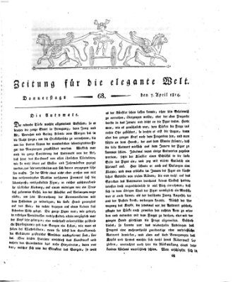 Zeitung für die elegante Welt Donnerstag 7. April 1814