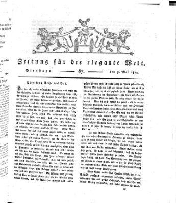 Zeitung für die elegante Welt Dienstag 3. Mai 1814