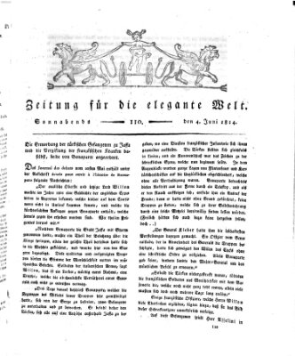 Zeitung für die elegante Welt Samstag 4. Juni 1814