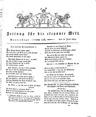 Zeitung für die elegante Welt Donnerstag 16. Juni 1814