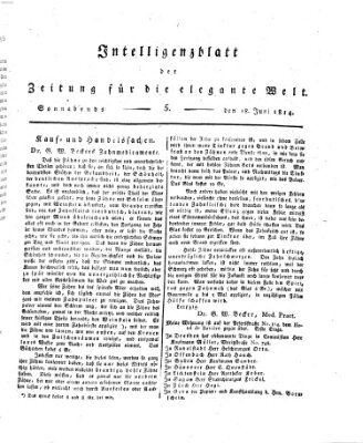 Zeitung für die elegante Welt Samstag 18. Juni 1814