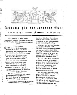 Zeitung für die elegante Welt Donnerstag 21. Juli 1814