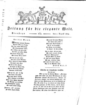 Zeitung für die elegante Welt Dienstag 2. August 1814