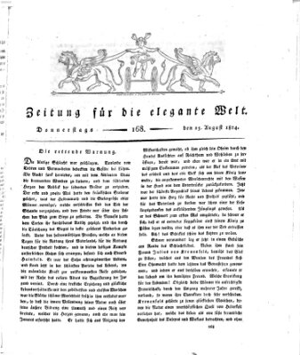 Zeitung für die elegante Welt Donnerstag 25. August 1814