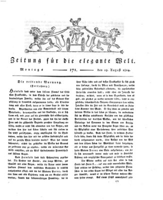 Zeitung für die elegante Welt Montag 29. August 1814