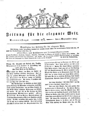 Zeitung für die elegante Welt Donnerstag 1. September 1814