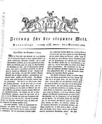 Zeitung für die elegante Welt Donnerstag 8. September 1814