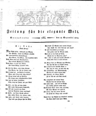 Zeitung für die elegante Welt Samstag 17. September 1814