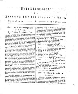 Zeitung für die elegante Welt Samstag 17. September 1814