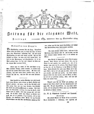 Zeitung für die elegante Welt Freitag 23. September 1814