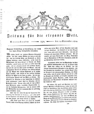 Zeitung für die elegante Welt Samstag 24. September 1814