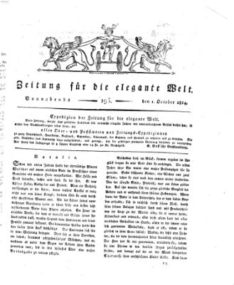 Zeitung für die elegante Welt Samstag 1. Oktober 1814