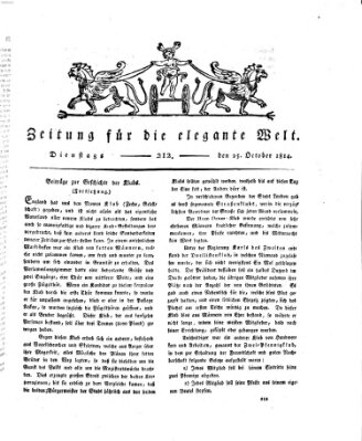 Zeitung für die elegante Welt Dienstag 25. Oktober 1814