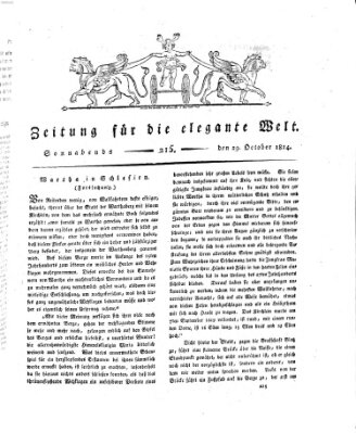 Zeitung für die elegante Welt Samstag 29. Oktober 1814