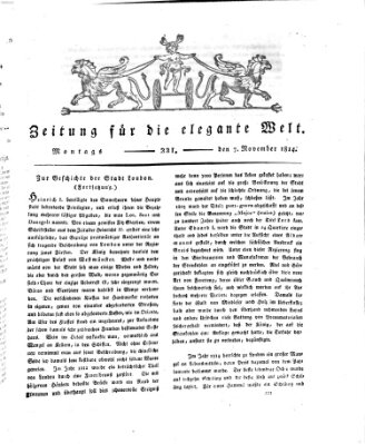 Zeitung für die elegante Welt Montag 7. November 1814