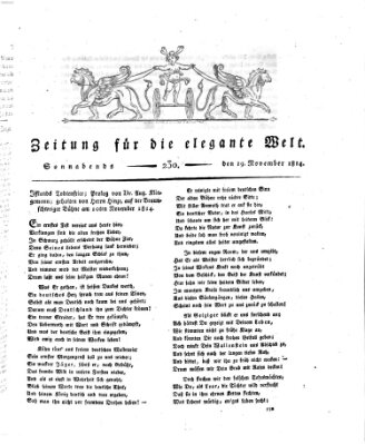 Zeitung für die elegante Welt Samstag 19. November 1814