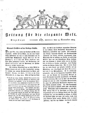 Zeitung für die elegante Welt Dienstag 29. November 1814