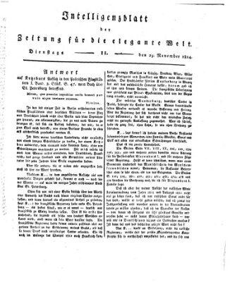 Zeitung für die elegante Welt Dienstag 29. November 1814